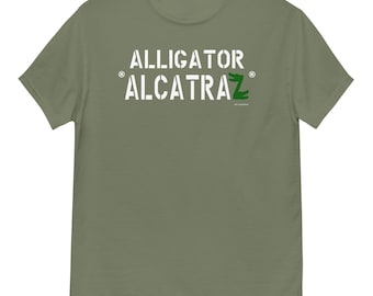 Alligator alcatraz with green Z-Crocodile unisex tee, t-shirt, shirt, t-shirts - RAF COLLECTION
