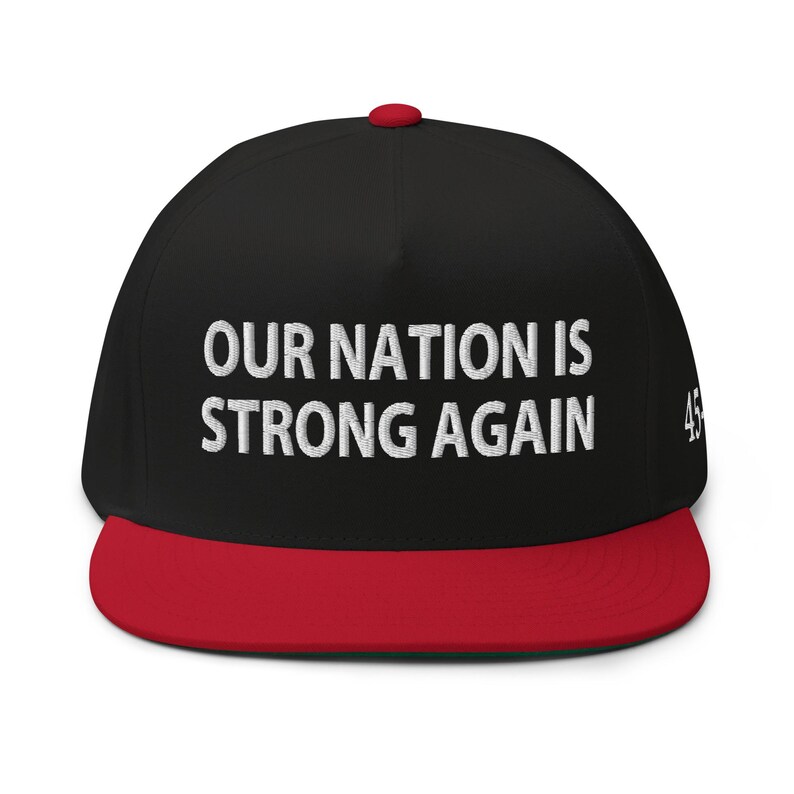 Pro-Trump hat, cap: Our nation is strong again - RAF COLLECTION
