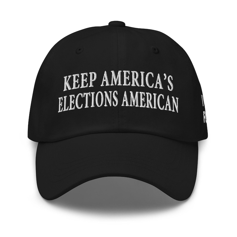 Red Republican Hat: Keep American Elections American - pro-Trump, pro-patriot hat - RAF COLLECTION