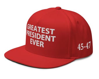 Greatest President Ever: red pro- 45-47 President pro-Trump hat, cap - RAF COLLECTION