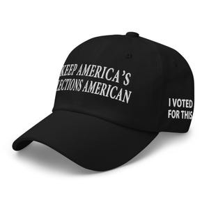 Red Republican Hat: Keep American Elections American - pro-Trump, pro-patriot hat - RAF COLLECTION