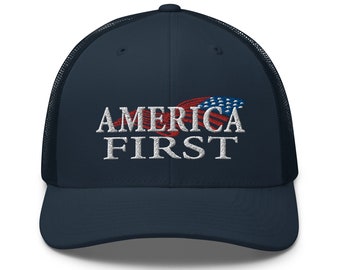 Hat America First Embroidered Cap Hats - RAF COLLECTION
