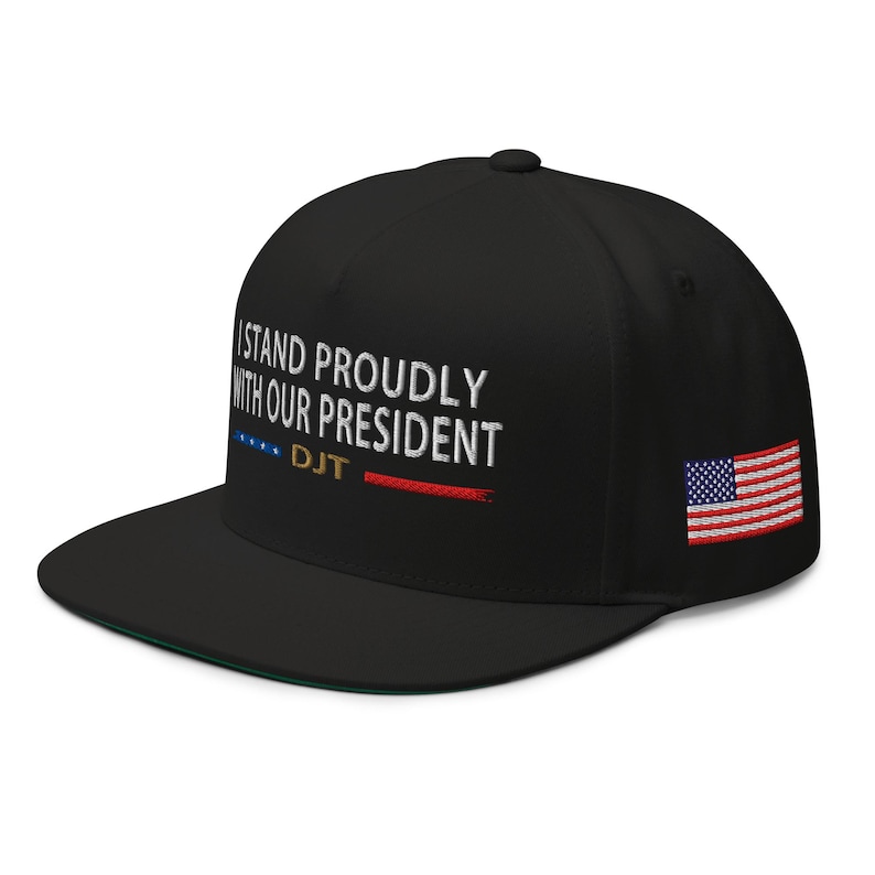 Hat: I stand proudly with US President, black, red pro-Trump hat, Republican hat - RAF COLLECTION