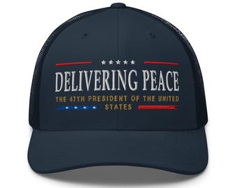 Cappello da camionista Peacemaker: Trump il Presidente della Pace - Delivering Peace - COLLEZIONE RAF