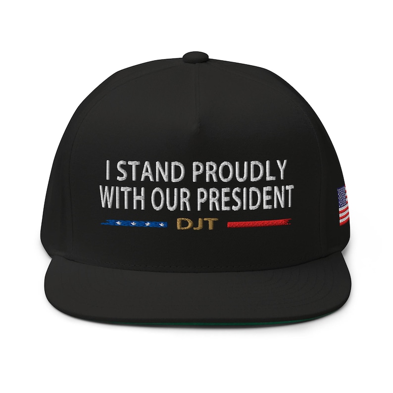 Hat: I stand proudly with US President, black, red pro-Trump hat, Republican hat - RAF COLLECTION
