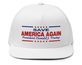Gorra bordada "Solo el presidente Donald J. Trump salva a Estados Unidos de nuevo" - RAF COLLECTION