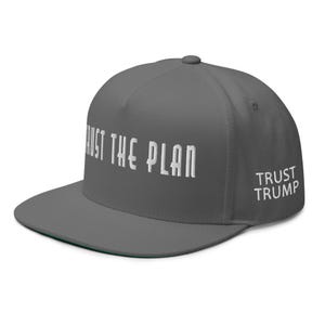 Flat Bill Cap, cotton red hat: Trust the plan - trust Trump - RAF COLLECTION