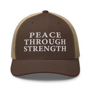 Trucker hat: Peace through strength, pro-Trump USA patriotic cap - RAF COLLECTION