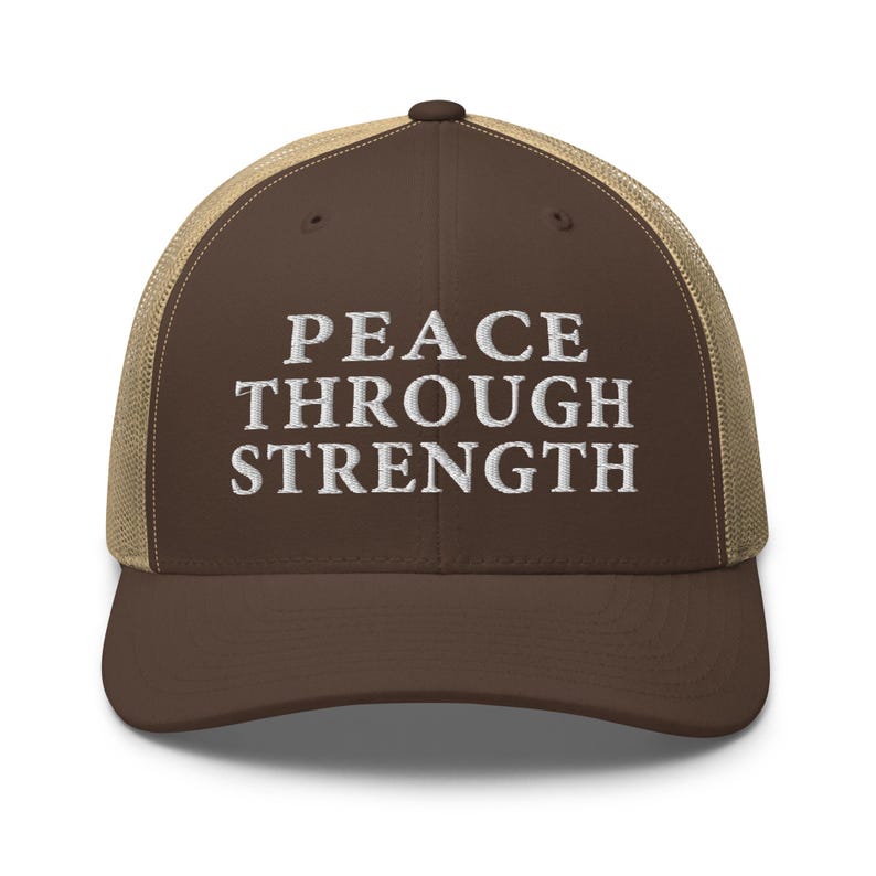 Trucker hat: Peace through strength, pro-Trump USA patriotic cap - RAF COLLECTION