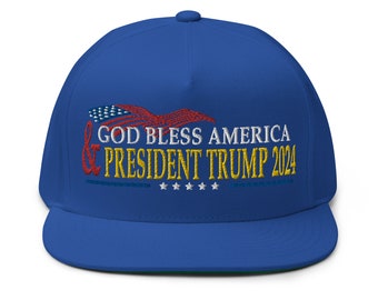 God Bless America and President Trump 2024 Cap - RAF COLLECTION