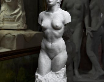 Classic, static torso, 3D reproduction of the original marble sculpture, torso "Svitlana" - marble color
