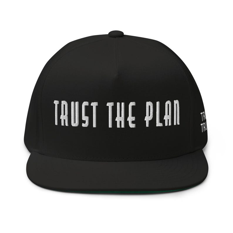 Flat Bill Cap, cotton red hat: Trust the plan - trust Trump - RAF COLLECTION