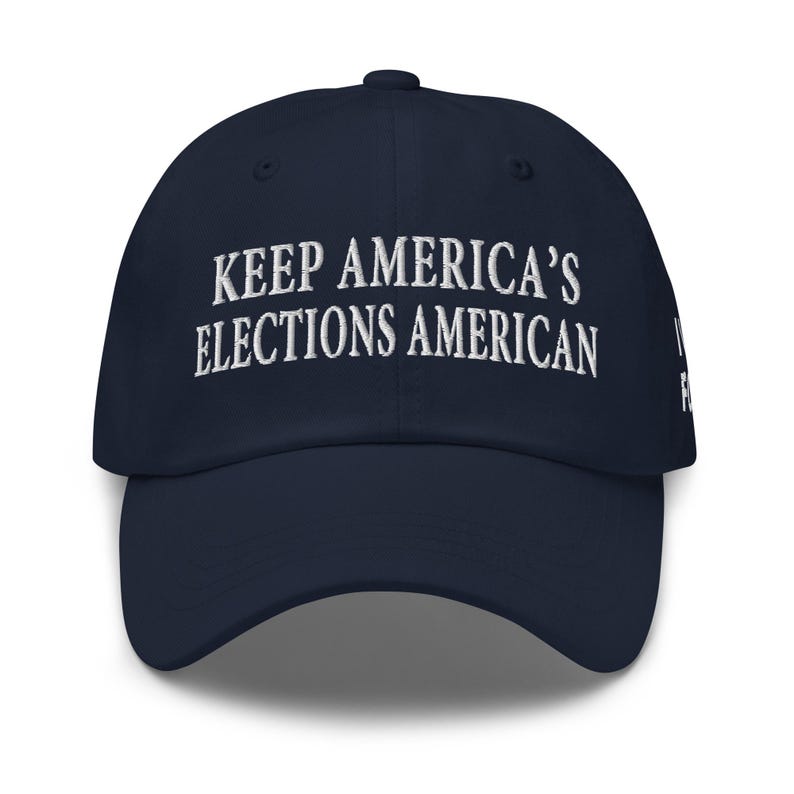 Red Republican Hat: Keep American Elections American - pro-Trump, pro-patriot hat - RAF COLLECTION