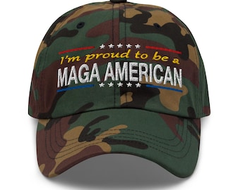 Military cotton hat: I’m proud to be a MAGA American - RAF COLLECTION