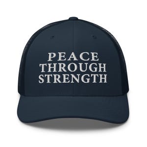 Trucker hat: Peace through strength, pro-Trump USA patriotic cap - RAF COLLECTION