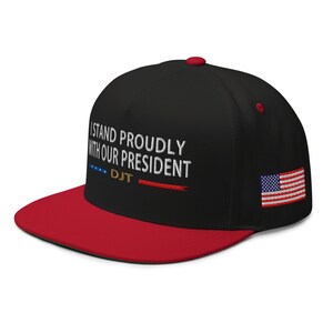 Hat: I stand proudly with US President, black, red pro-Trump hat, Republican hat - RAF COLLECTION