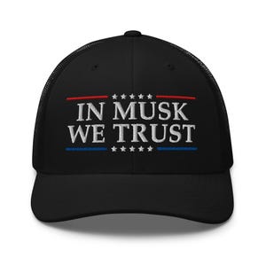 In Musk we trust Elon embroidery hat - RAF COLLECTION