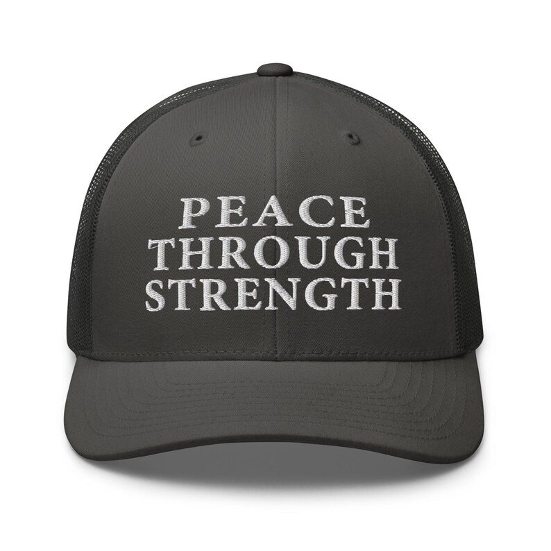 Trucker hat: Peace through strength, pro-Trump USA patriotic cap - RAF COLLECTION