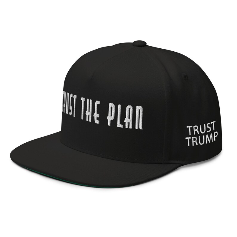 Flat Bill Cap, cotton red hat: Trust the plan - trust Trump - RAF COLLECTION