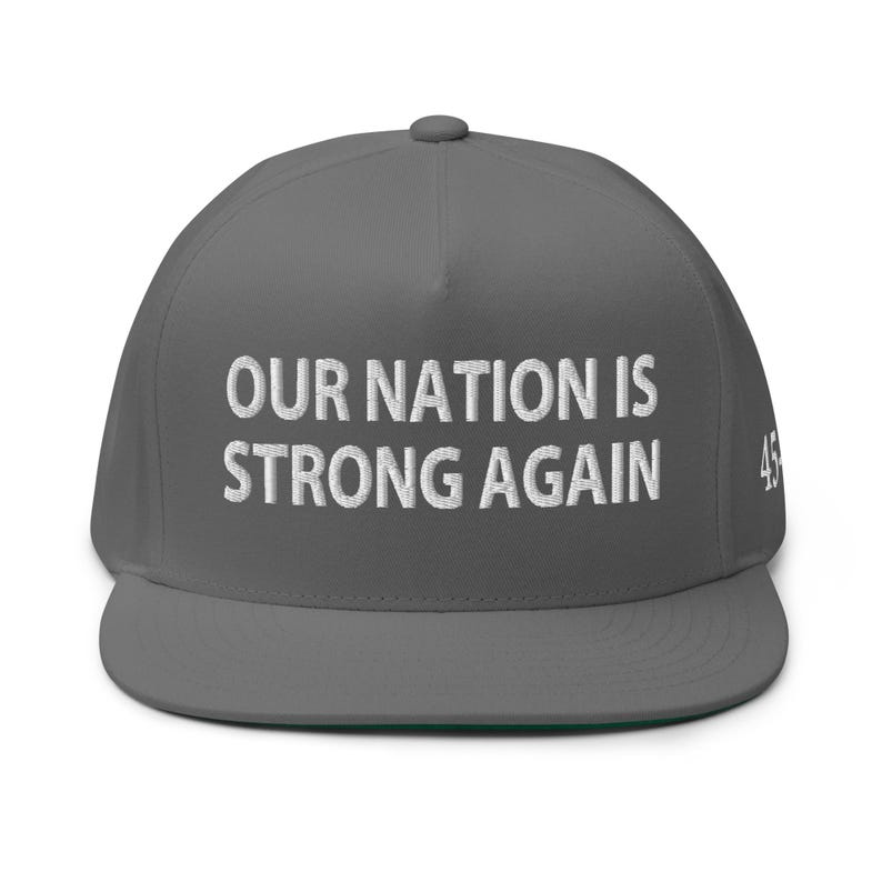 Pro-Trump hat, cap: Our nation is strong again - RAF COLLECTION