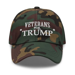 Veterans for Trump Hat - Camo Cotton Twill Dad Hat