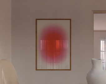 Pink & Orange Gradient Wall Art | Modern Blurry Print (Digital Download)