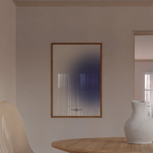 Blauer Farbverlauf Kunstdruck | Marineblauer Wanddruck | Blaue Wandkunst druckbar | Dunkelblaues Wanddekor | Moderne minimalistische | Dunkelblaues Dekor