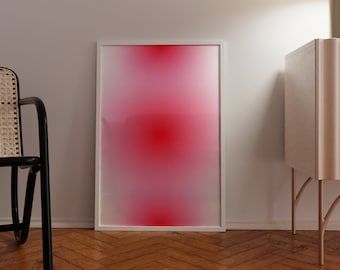 Pink & Red Gradient Aura Print | Glowing Wall Art (Digital Download)