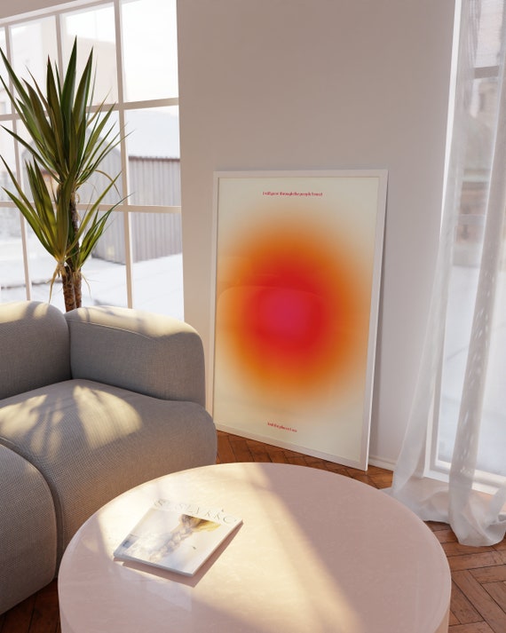 Glowing Gradient Wall Art | Pink & Orange Printable Poster (Digital Download)