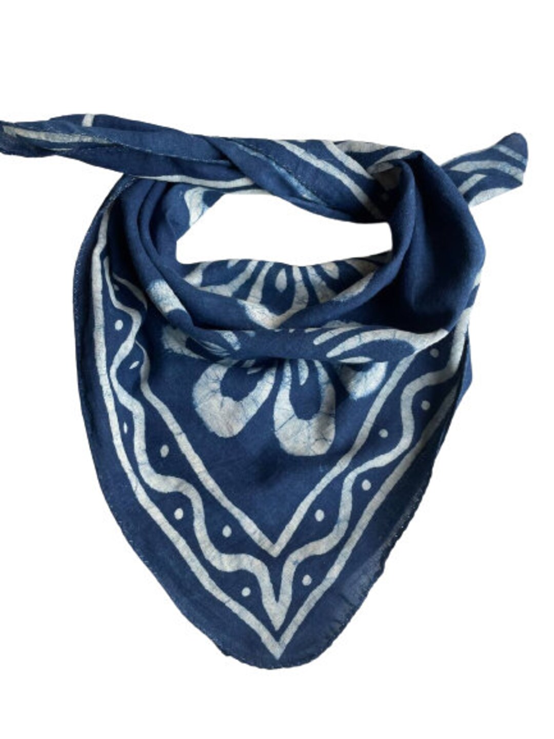 Head Scarf Scarf Foulard Block Print Bandana Scarf Handmade Hand