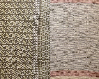 Hand Block Printed Cotton Sarong Set: Beach Wrap Pareo
