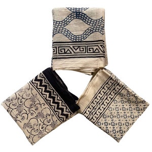 Buy 2 Get 1 Free Pack of Three sarongs Hand Block Printed Cotton Sarong, Beach Wrap Pareo, Long Scarf, Large Sarong, Cover up
