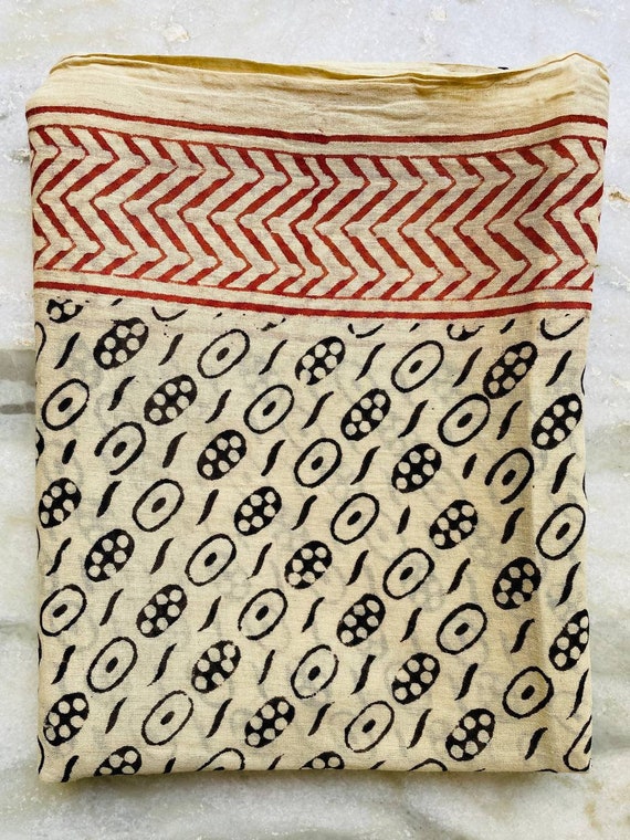 Block Printed Cotton Sarong: Handmade Beach Cover-Up