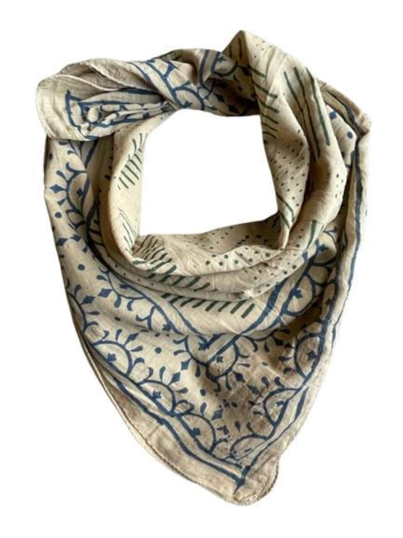 Organic Cotton Bandana Moselle, Bandana Scarf, Paisley Design Scarf, Vibrant Color, High-Quality, Winter Scarf, Unique Design image 1