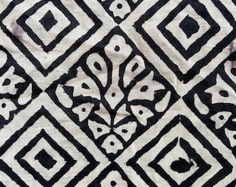 Indian Block Print Cotton Fabric: Hand Stamped Sewing Quilting Material