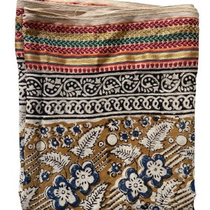 Beautiful Golden Jari Border Hand block print scarves, Hand made Sarong, Cotton Sarong, Printed Sarong, Soft cotton Dupatta