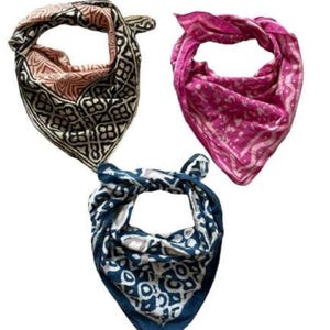 Set of 3 Organic Cotton Bandana Bandana Scarf, Paisley Design Scarf, Vibrant Color, High-Quality, Winter Scarf, Unique Design