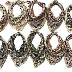Unique Bulk Bandanas Set of 10 Organic Cotton Bandana Bandana Scarf, Paisley Design Scarf, Vibrant Color, High-Quality