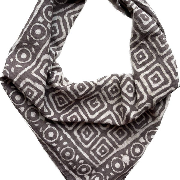 Cotton bandana, square Cotton scarf, men women bandana, brown Cotton neckerchief, square Cotton kerchief, western dog bandana,