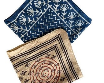 Set van 2 biokatoenen bandana moezel, bandana sjaal, paisley design sjaal, levendige kleuren, hoge kwaliteit, wintersjaal, uniek ontwerp