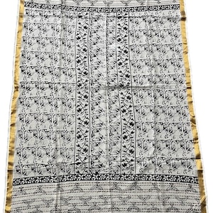 Hand Block Printed Zari Cotton Sarong, Indian Block Print Sarong, Sarong Beach Wrap, Cotton Sarong,Pareo, Block Print Scarf, Summer Pareo