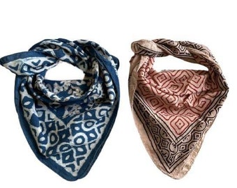 Set of 2 Organic Cotton Bandana Moselle, Bandana Scarf, Paisley Design Scarf, Vibrant Color, High-Quality, Winter Scarf, Unique Design