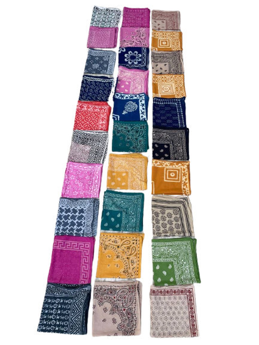 Bulk Bandanas Set of 30 Organic Cotton Bandana Moselle, Bandana Scarf, Paisley Design Scarf