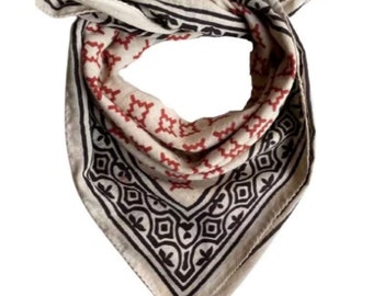 100% Cotton Bandanas, Bohemian Style Cotton Neck Scarf, Boho Soft Cotton Bandana, Cotton Neckerchief, Cotton Square Scarf gift handkerchief