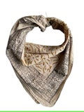 Organic Cotton Bandana Scarf: Paisley Block Print, Natural Dye