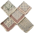Organic Cotton Bandana Set of 5 - Block Printed Neckerchiefs, Cowboy Wild Rag