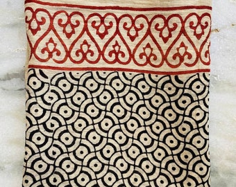Block Print Cotton Sarong: Women's Beach Cover-Up, Fashion Scarf