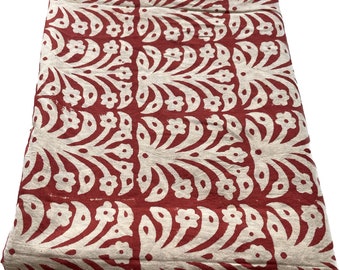 Hand Stamped Indian Cotton Fabric: Block Print Sewing & Quilting