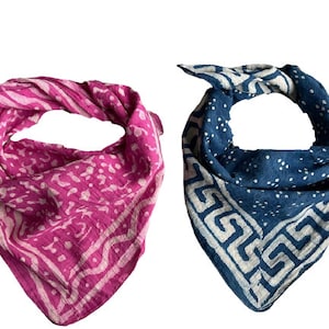 Set of 2 Organic Cotton Bandana Bandana Scarf, Paisley Design Scarf, Vibrant Color, High-Quality, Winter Scarf, Unique Design