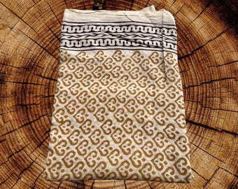Indian Block Print Cotton Sarong: Beach Wrap Scarf (44x72 Inc)